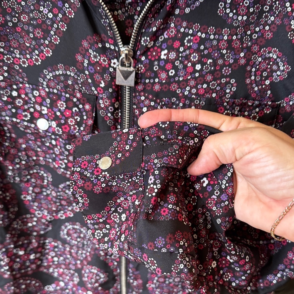 MICHAEL Michael Kors Black and Pink Paisley Jacket Small A049 - Picture 5 of 9